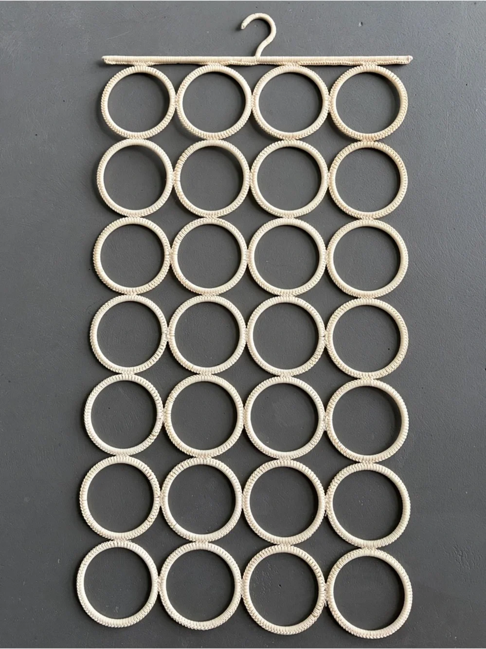 IKEA Cream Multi-Ring Scarf Organizer Hanger 28 Holes